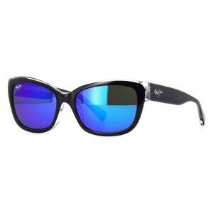 New MAUI JIM Plumeria Black Polarised Cat Eye B768 02K Sunglasses Women